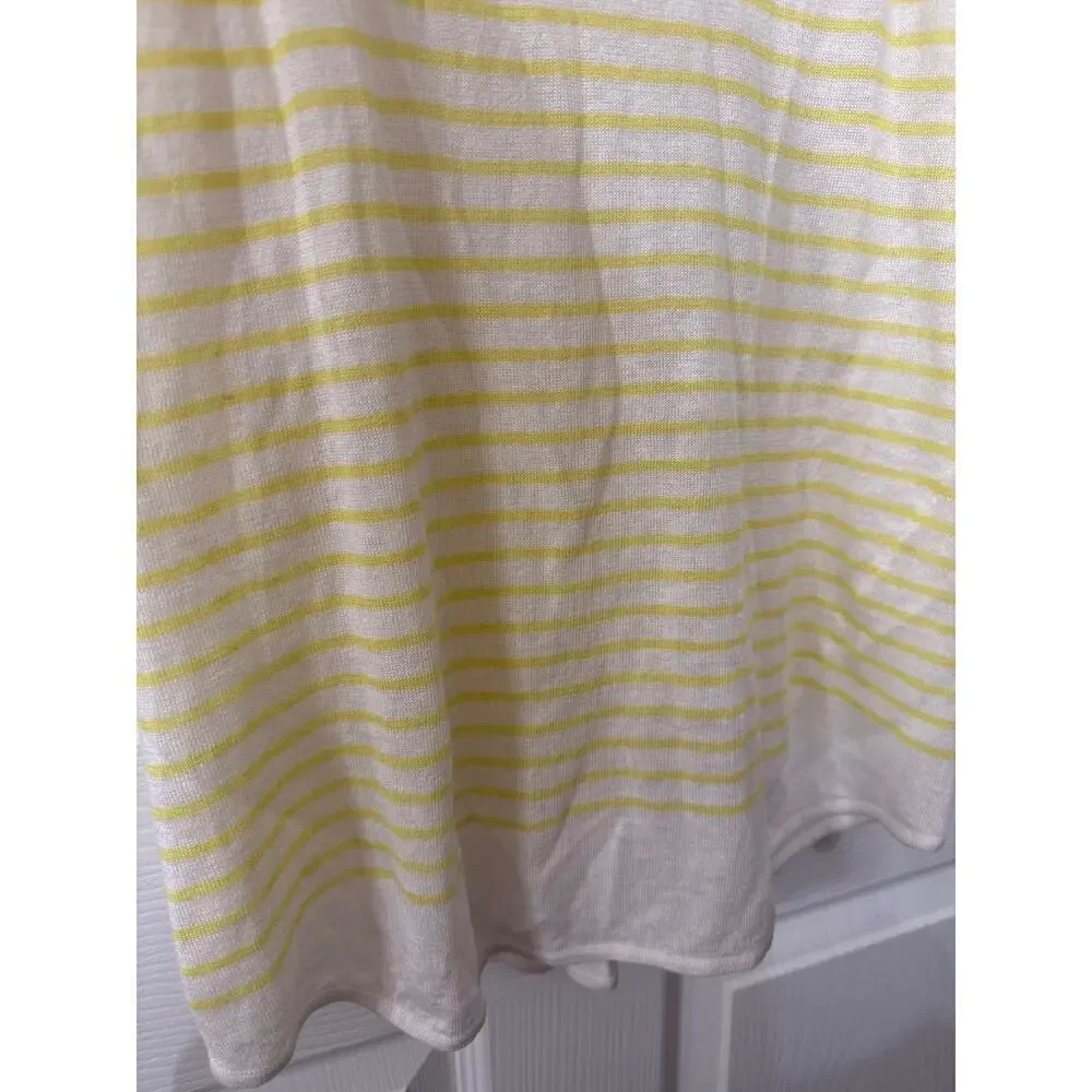 NWT Bela NYC Linen Blend Yellow & White Striped Tank, 3 (XS)